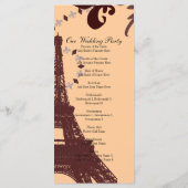 モダンエッフェルタワーヴィンテージパリス結婚式プログラム プログラム (裏面)