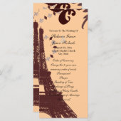 モダンエッフェルタワーヴィンテージパリス結婚式プログラム プログラム (正面/裏面)