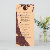 モダンエッフェルタワーヴィンテージパリス結婚式プログラム プログラム (スタンド正面)