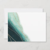 モダンエメラルドグリーンとゴールドの水彩画 セーブザデート (裏面)