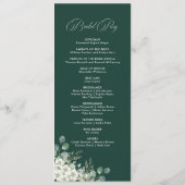 モダンエメラルドグリーンの結婚式プログラム プログラム (裏面)