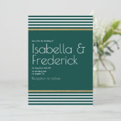 モダンエメラルドグリーン・ホワイト・ゴールドの結婚式 招待状 (スタンド正面)