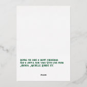 モダンエメラルド＆ゴールドのクリスマスフォト 箔シーズンカード (裏面)