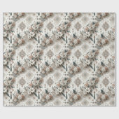 モダンエレガンス ウェディングパールとレースのギフト包装 ラッピングペーパー (フラット)