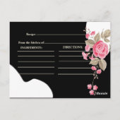 モダンエレガンス ピンク フラワー ストリング ライト  ブライダルシャワー ポストカード (裏面)