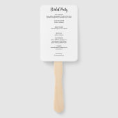 モダンエレガンス ブラック＆ホワイト ウェディング ハンドファン (裏面)