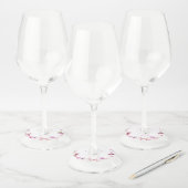 モダンエレガンス マグノリア フラワー ウェディング ワイングラスタグ (セット)