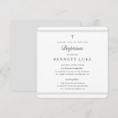 モダンエレガンス 男の子または女の子 洗礼 招待状 (正面/裏面)