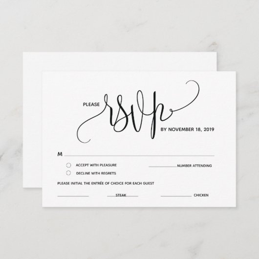 モダンエレガンス 返信 封入カード エンクロージャーカード (正面/裏面)