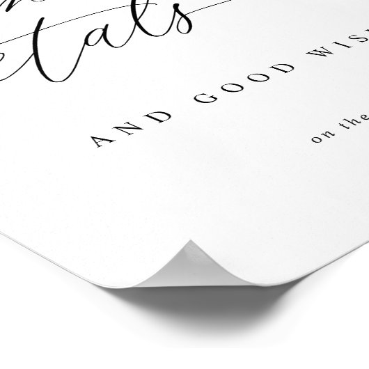 モダンエレガントいくつかの花びら結婚のサインを投げる ポスター (角)