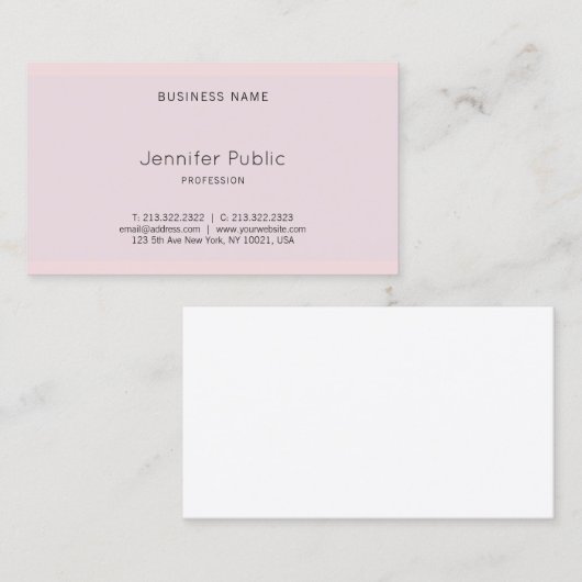 モダンエレガントお洒落かわいらしピンク芸術的紫 名刺 (正面/裏面)