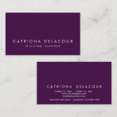 モダンエレガントお洒落ダークパープル 名刺 (正面/裏面)