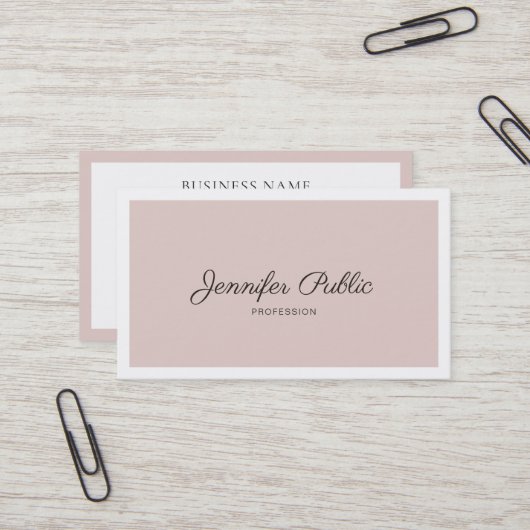 モダンエレガントお洒落デザイン色プレーントレンディー 名刺 (正面/裏面インサイチュ)