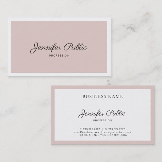 モダンエレガントお洒落デザイン色プレーントレンディー 名刺 (正面/裏面)