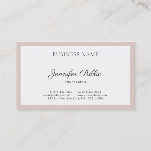 モダンエレガントお洒落デザイン色プレーントレンディー 名刺 (裏面)