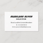 モダンエレガントお洒落プロフェッショナルブラック 名刺 (裏面)