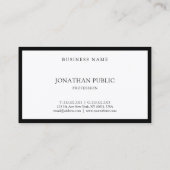 モダンエレガントお洒落白黒 名刺 (裏面)