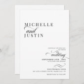 モダンエレガントすべて結婚の 招待状 (正面/裏面)