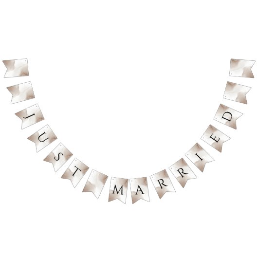 モダンエレガントたった今結婚しました バンティングフラッグ (全)