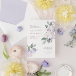 モダンエレガントなオーキッド＆グリーンリハーサルディナー 招待状