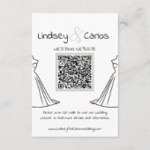モダンエレガントなシルエットのウェディングドレス エンクロージャーカード (正面)