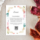 モダンエレガントなフラッシュピンクの花のディテールムスリム 招待状