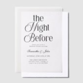 モダンエレガントなリハーサルディナー 前夜のご案内 ベラム紙招待状 (オフセット)