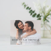 モダンエレガントな写真の結婚式招待状 (スタンド正面)
