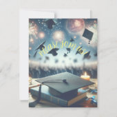 モダンエレガントな卒業パーティー 招待状 (正面)