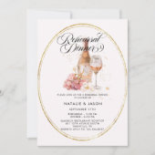 モダンエレガントな水の色のワインリハーサルディナー 招待状 (正面)