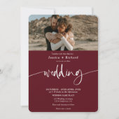 モダンエレガントの結婚台本写真 招待状 (正面)