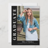 モダンエレガントはっきりした3枚の写真卒業 招待状 (正面)