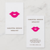 モダンエレガントはっきりしたPink Lipsメイクアップアーティスト 名刺 (正面/裏面)