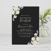 モダンエレガントアイボリーフローラ結婚ズブレックファースト 招待状 (スタンド正面)