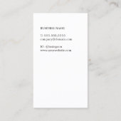 モダンエレガントアイボリーブラックストライプバラ美しい 名刺 (裏面)