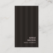 モダンエレガントアイボリーブラックストライプバラ美しい 名刺 (正面)