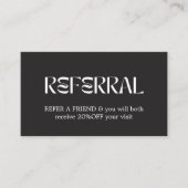 モダンエレガントアイボリー白黒ハート美しい 紹介カード (正面)