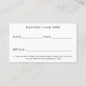 モダンエレガントアポイントメント 予約カード (裏面)