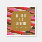 モダンエレガントアールデコ結婚カスタム スタンダードカクテルナプキン (正面)