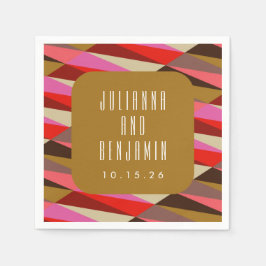 モダンエレガントアールデコ結婚カスタム スタンダードカクテルナプキン