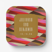 モダンエレガントアールデコ結婚カスタム ペーパープレート (正面)