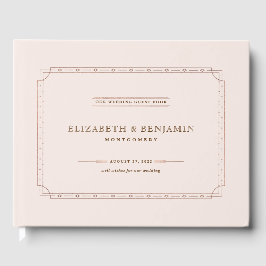 モダンエレガントアールデコ赤面バラ金ゴールド ゲストブック