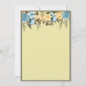 モダンエレガントイエローフローラルグリーンの結婚式 招待状 (裏面)