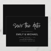 モダンエレガントウェディングアナウンスメント セーブ・ザ・デート (正面/裏面)