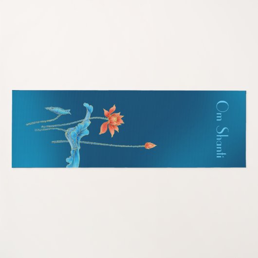 モダンエレガントオムシャンティピースブルーロータスヨガマット ヨガマット (正面(横))