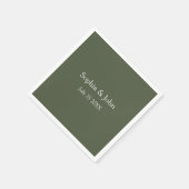 モダンエレガントオリーブグ結婚リーン紙ナプキン スタンダードカクテルナプキン (角)