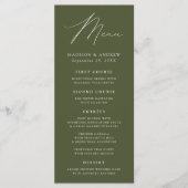 モダンエレガントオリーブグ結婚リーン メニュー (正面)