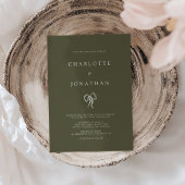 モダンエレガントオリーブグ結婚リーン 招待状