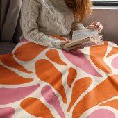 モダンエレガントオレンジ色抽象芸術パターン(の模様が)ある フリースブランケット