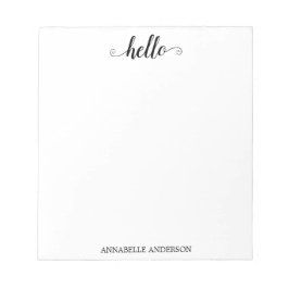 モダンエレガントカジュアルScript Black Gray Hello ノートパッド